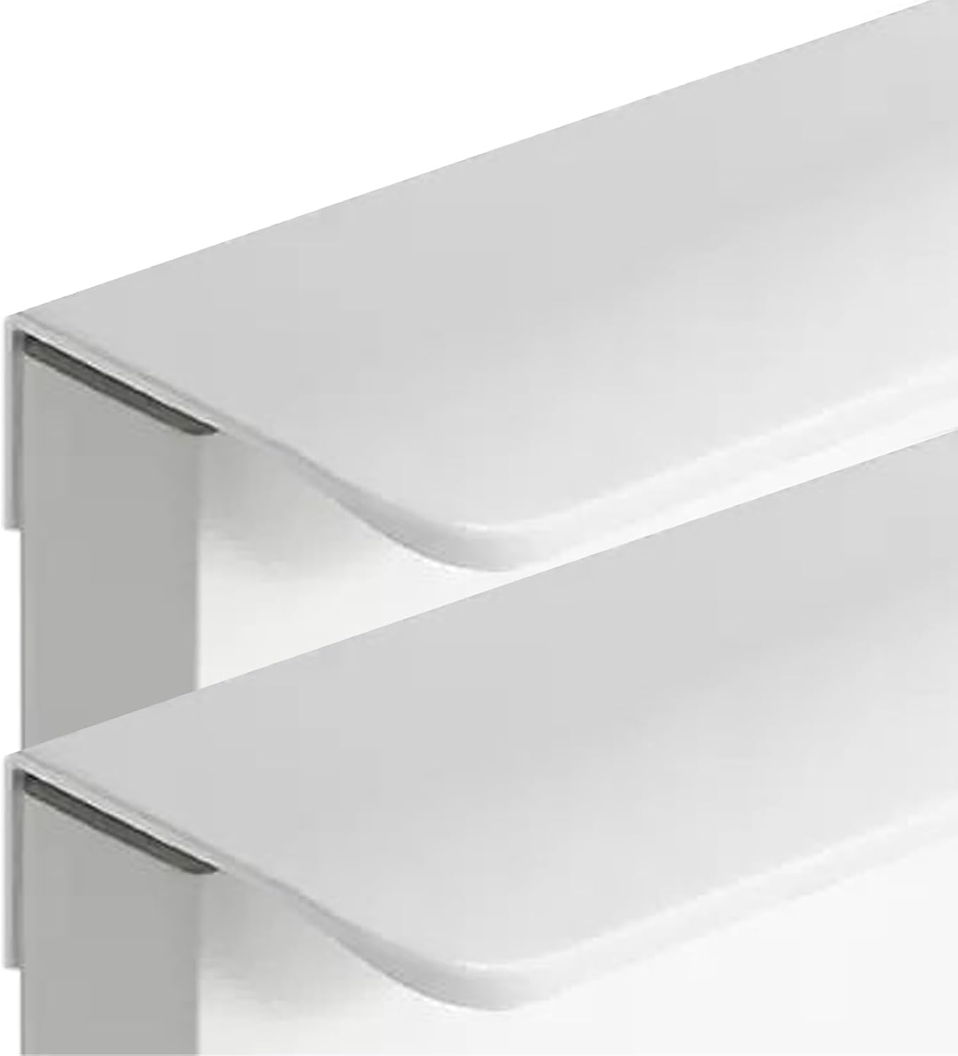 DFHEsdfD Concealed Drawer Handles, Aluminum Alloy Kitchen Handles Finger Edge Pull DrawerHandles Furniture Knobs White 2 Pieces(Hole Distance 256mm)