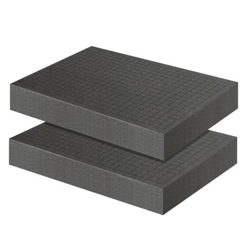 SDLDEER Rasterschaumstoff Würfelschaum, 2 Stück 40x30x5cm Schaumstoff Zuschnitt, Werkzeugkoffer Kamerakoffer Schaumstoff, Würfelschaum für Tabletop Miniaturen, Koffereinlage, Schaumstoffeinlage