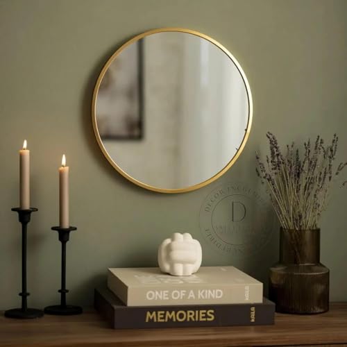 Round Sunburst Wall Mirror Gold Metal Frame for Decoration Decora...