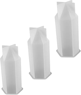 Gatuida 3pcs Silicone Candle Molds for DIY Crafting Hexagonal Prism Shape Reusable Easy-Clean Candle Making Molds for Home Decoration and Gift for for for for for for for Crafting