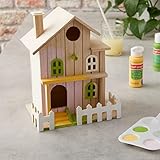 Make Market 8.5" Wooden Two-Story Cottage Birdhouse - Unfinished Hanging Birdhouse Made of 100% Wood, Outdoor Nesting Boxes - 1 Pack