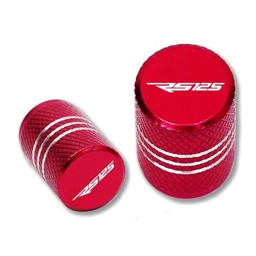 Ventileinsatzkappen Für Aprilia RS125 RS 125 1996 1997 1998 1999 2000 2001 2002 2003 2004 2005 EIN Paar Motorrad Aluminium Rad Reifen Ventilkappen(Rosso)