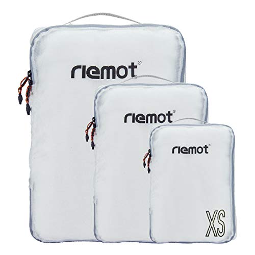 Preisvergleich Produktbild riemot Packtaschen Packwürfel Gepäck-Organizer Kleidertaschen Reisetaschen für Rucksack und Koffer Set 3-teilig Weiß