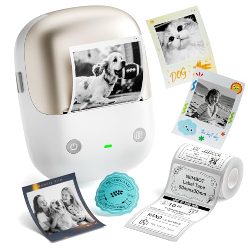 Image of NIIMBOT B2 Pro Label Maker Machine with Tape, Supports Photo Printing, Gold | 300DPI Portable Bluetooth Label Printer, for Photo Sticker, DIY Crafts, Study Notes, Gift, Journal Labeling Organization
