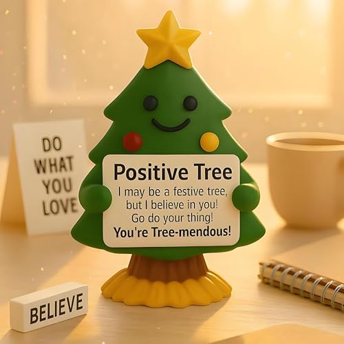 iStatue Mini Christmas Tree Hand-Painted Resin Positive Figurine, 5''...