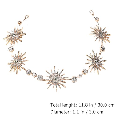 2pcs Crystal Waist Buckle Belt Wedding Bridal Belt with Clip, Sparkly Star Waist Chain Adjustable Body Jewley for Women Dress Belt Accessory, 11.81Inch3