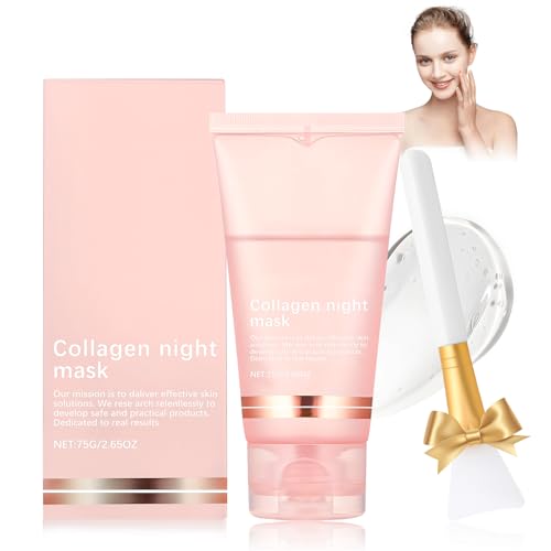 Mascarilla Colageno Facial, Collagen Peel Off Mask, Mascarilla de Colageno Overnight Peel Off Mascarillas Faciales, Hidratante, Reafirmante y Lifting-75ml