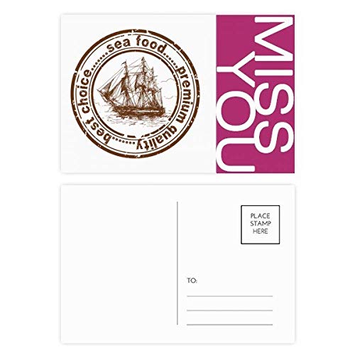 Carte postale bateau classique de mer : lot de 20 cartes de remerciement 14x10cm multicolores