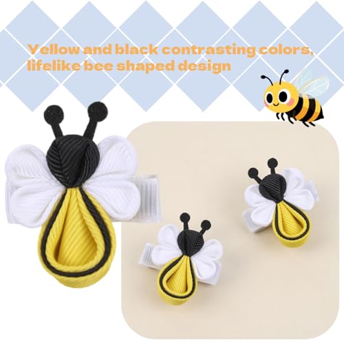 Set de 4 pinzas para cabello con diseño de abeja miniatura 4