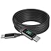 BoxWave Cable Compatible with Umax EinStar Vega 3D Scanner - PowerDisplay PD Cable (6ft) - USB-C to USB-C (100W), LED Wattage Info Extra Long Braided Nylon - Jet Black
