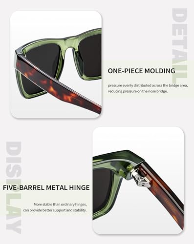 Image of Joopin Acetate Square Sunglasses Men Polarized UV400 Protection Trendy Oversized Sun Glasses Retro Shades Women