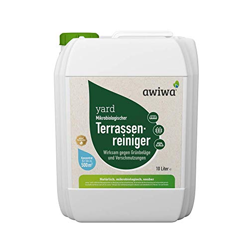 Preisvergleich Produktbild awiwa Terrassenreiniger, Moosentferner & Grünbelagentferner - ohne Chemie - 10 Liter Konzentrat