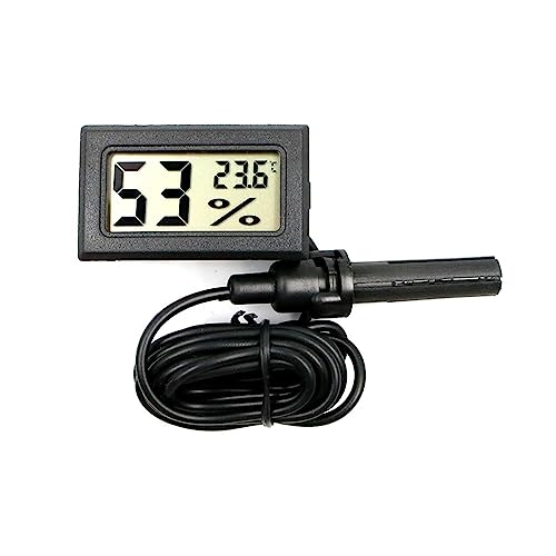 CFWWSAQ Termostato Digital Mini termómetro Digital LCD, termostato higrómetro Sensor de Temperatura Conveniente for Interiores, sonda de Instrumentos de medidor de Humedad(Nero)