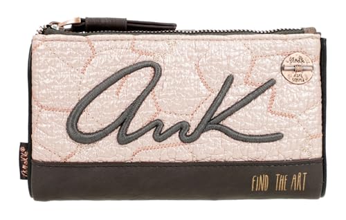 Anekke - Billetero de Mujer - Protección RFID y ANK - Billetera de Polipiel con Cierre de Cremallera y Lengüeta Shoen - Accesorios y Complementos de Mujer - Medidas 18x10x2 cm