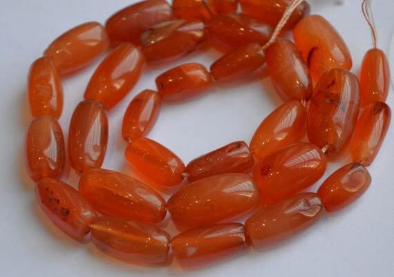 Perle coraline orange tube lisse 7x14 10x20mm pour enfilage collier DIY