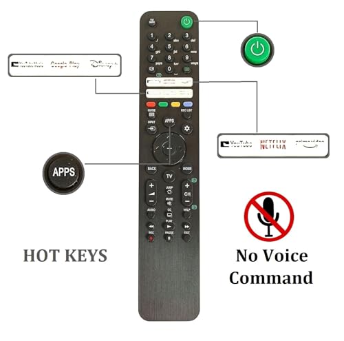 Image of Zieva Compatible With Sony Bravia Smart Tv Remote A-Without Voice -Hot Keys Netfix,Prim Videos, Y0Utube Music, Go0Gle Play, Hotstar And Y0Utube Use For LCD LED OLED QLED UHD 4K ) RM - L1770 ),Black