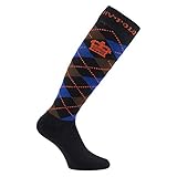 HV Polo Kniestrümpfe Reitsocken Socken Black Argyle Reitstrümpfe, (39-42, Black Orange)