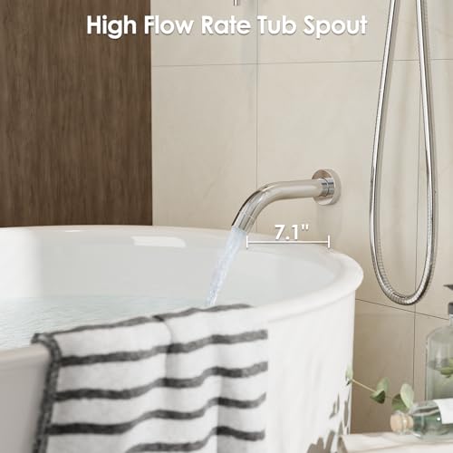 Image of Gabrylly Shower System with Tub Spout, Bathtub Shower Faucets Set with 3-Way Shower Valve, High Pressure 10 inch Rain Shower head with Handheld Spray Combo, Wall Mounted Rainfall Shower Head Set, Chrome