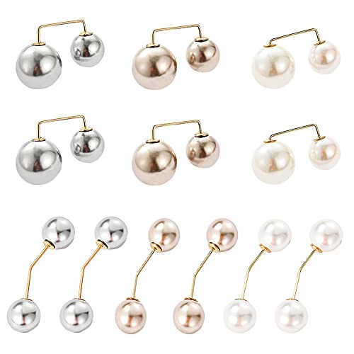 Dzsomt Perlen Brosche 12 Stück Broschen für Kleidung Sicherheitsnadel Brosche Clips Faux Pearl Broschen Pullover Schal Clip Perle Clip Schal Pin Kopftuch Tuchnadel Anstecknadeln Cover