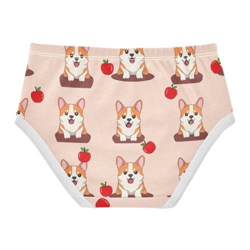 Cute Dogs Animals Peach Cute Panties Girl Toddler Underwear Custom Cotton Bright Briefs Undies Kids 2t2