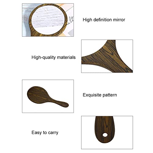 Hand Mirror, Vintage Hairdressing Mirror Handheld Mirror With Wood Handle For Salon Barbers Hairdressers With Handle-Red And Green(Green) #TOP4