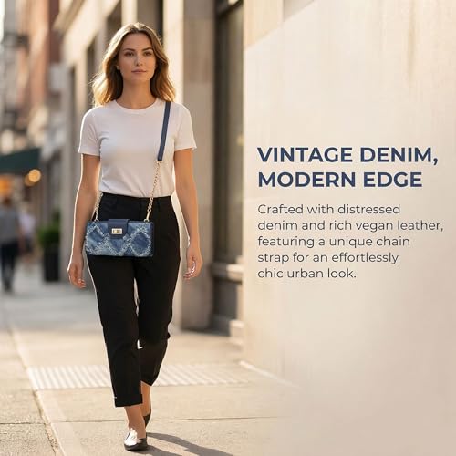 Image of Classic Crossbody Bag for Women, Small Chain Strap Wallet Purse with Phone Compartment & Card Slots