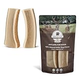 WhiteTail Naturals - Split Antlers for Large Dogs - (2 Pack- Large) - Naturally Shed, Long Lasting Dog Antler Horn - Tough Chew Bones for Aggressive Chewers