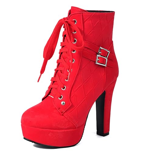 Bottes motard plateforme femme Gicoiz à lacets, parfaites pour vos sorties urbaines
