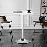 Magshion-235-Round-Bar-Table-Adjustable-Range-275-36-Wood-Pub-Table-with-Black-Leg-and-Base-for-Living-Room-Dining-Room-Bar-Cocktail-Table