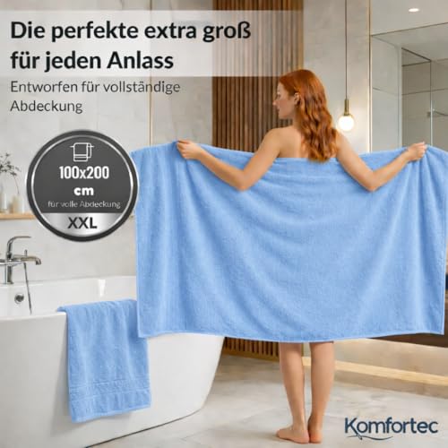 Komfortec Badetuch 100x200 cm aus 100% Baumwolle – Ansicht 2