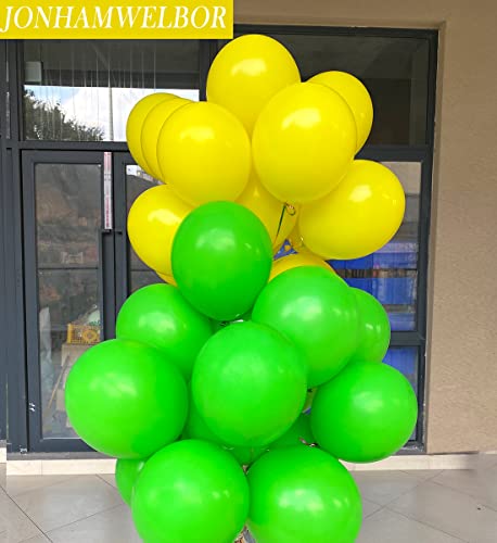 Image of Jonhamwelbor Yellow Balloons 12 inch 100 Pack Matte Dark Yellow Latex Helium Balloons for Baby Shower Birthday Wedding Party Decorations (With Ribbon)