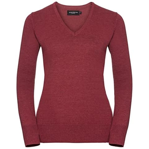 Womens V Neck Knitted Jumper Cranberry Cover