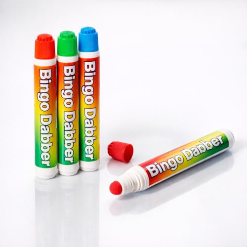 MA NASIR Bingo Dabbers Pack Of 4 Assorted Colors Non Drip Bingo Marker Pens For Adults Professional Bingo Dabbers Pens For Bingo Cards & Tickets Bright Dab Markers Set