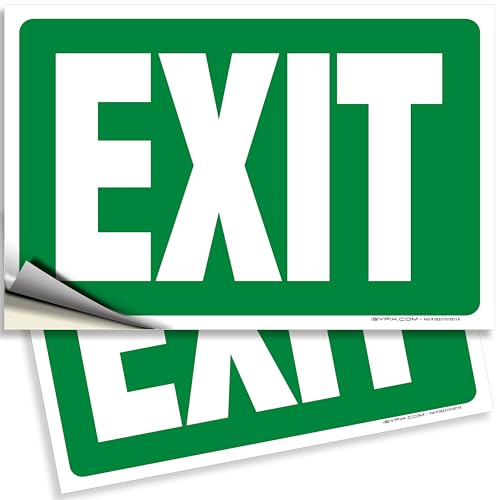 iSYFIX Exit Signs Stickers – 2 Pack 10x7 Inch –