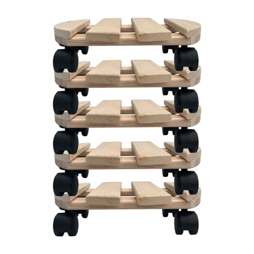 Pflanzenroller Holz MASSIV rund 30 cm bis 120 KG (5) …