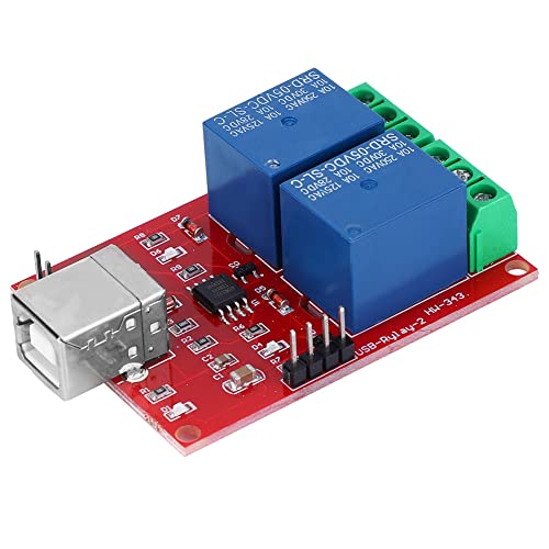 2 Channel USB Controlled Relay Module 5V PCB Board Switch 250V 10A AC 30V 10A DC Compact Design 56.5x40.6mm