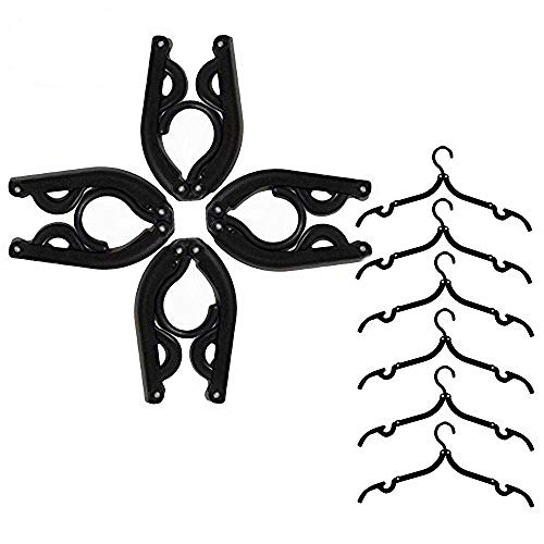 Travel Hangers Qishi 10 Pcs Portable Folding Clothes Hangers Clothes Drying Rack