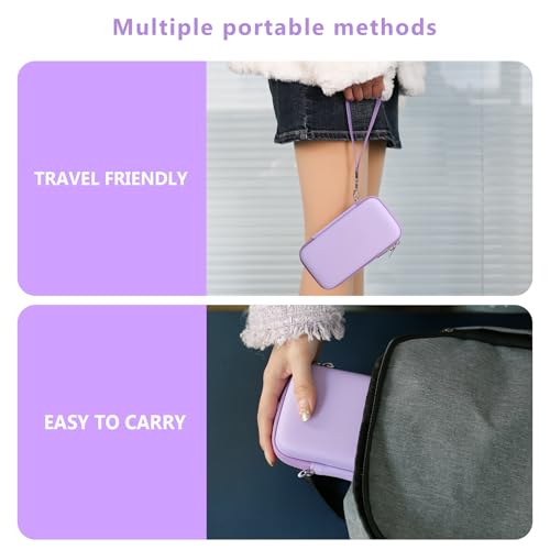 Image of Supmay Hard Carrying Case Compatible with Nintendo DS Lite NDSL, Gameboy Advance Games Storage Holder Travel Bag with Mesh Pocket for USB Charging Cable, Stylus, Earphones, Game Cartridge, Purple