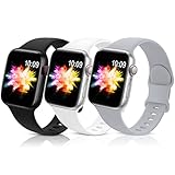 3 Pack Bands Compatible with Apple Watch Band 38mm 40mm 41mm 42mm 44mm 45mm, Sport Silicone...