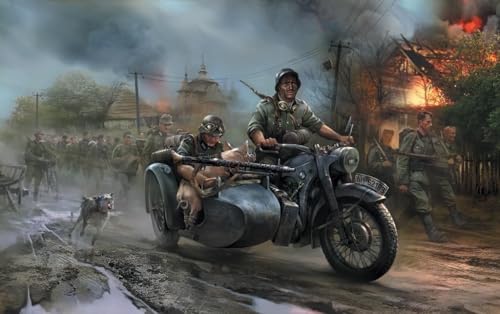 Side Car Allemand R-12 Zvezda Z6142 maquette plastique moto militaire miniature 1/72 - 2