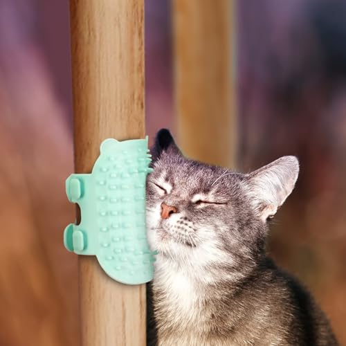 2pcs 2 en 1 Brosse Autonettoyante pour Chat, Silicone Brosse de Toilettage pour Chat Réglable Grattoirs pour Visage de Chat pour Pieds de Table Cadre d'Escalade Gant de Perte pour Chien - Image 8