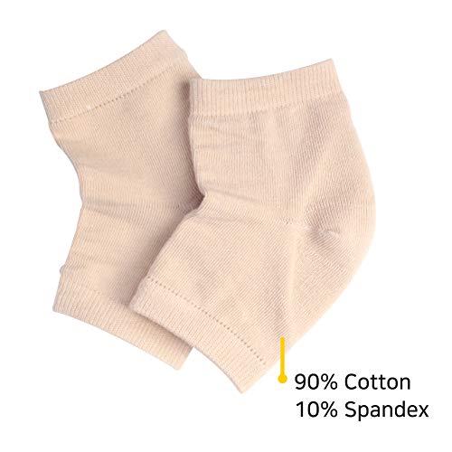Spa Socks - Gel Heel Sleeves For Dry Cracked Feet – Silicone Moisturizing Socks (Nude, 1 Pair) #TOP3