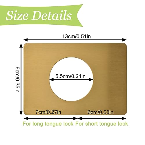Miniatura 2 de Placa De Reparación De Cerradura De Puerta Ufurmate, 4 Piezas De Placas De Fijación De Pomos De Puerta De Acero Inoxidable, Placas De Reparación De Pomos De Puerta Autoadhesivas, Placas De Fijación De