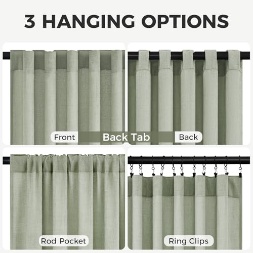 Cortinas cortas lino semitransparentes MRTREES evitan miradas vecinas 6