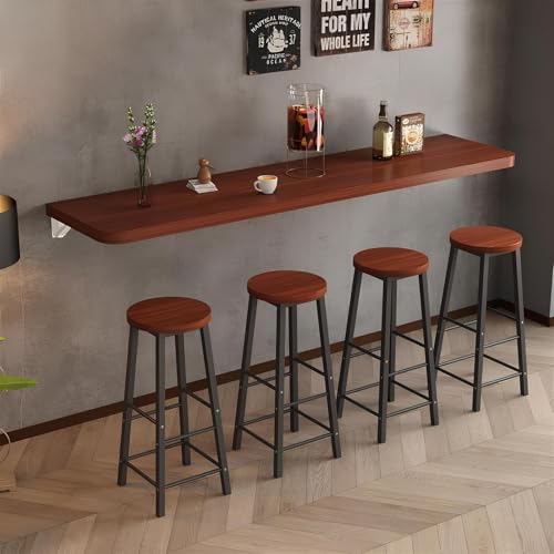 Table pliante murale en teck 80x40 cm pour bureau suspendu