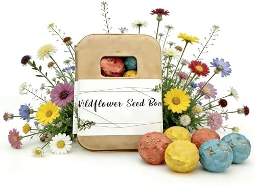 6Pack Colorful Wildflower Seed Ball Plantable Paper Favors, Easte...