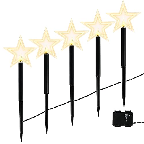Belle Vous (5er Pack) Weihnachts Stern Aussen Stableuchten Weihnachten...