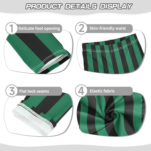 Toddler Girls Leggings Printed Yoga Pants Leggings Green and Black Stripe for Kids3