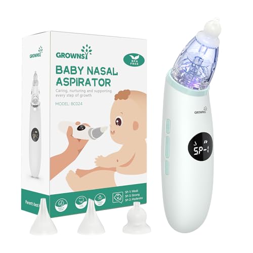 Image of Baby Nasal Aspirator | Baby Nose Sucker | Baby Nose Cleaner, Automatic Booger Sucker for Baby, Rechargeable, with Pause & Music & Light Function（Green）