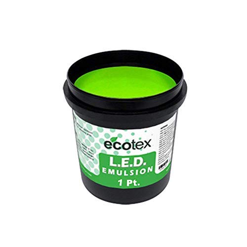 Ecotex® L E D Green Screen Printing Emulsion (Pint - 16oz.) Pre - Sensitized Photo Emulsion for Silk Screens, Textiles, and Fabric - for Screen Printing Plastisol Ink, Screen Printing Supplies